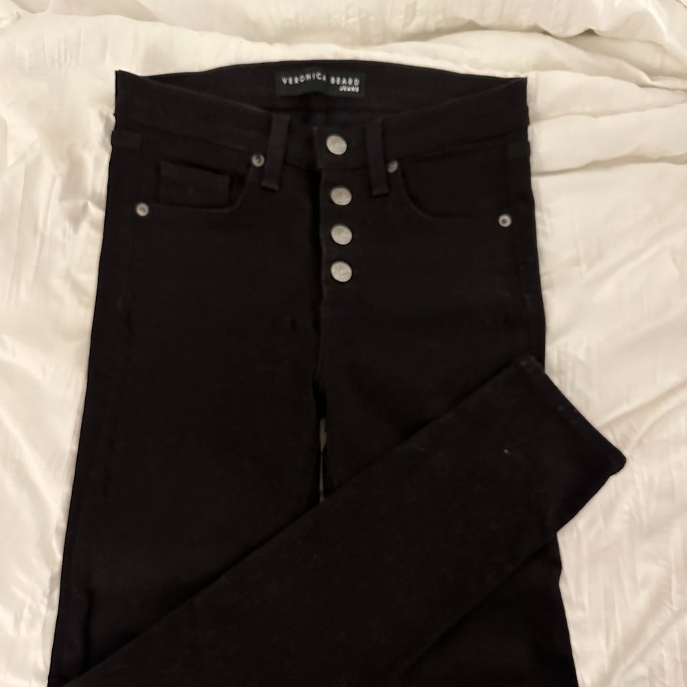 VERONICA BEARD BLACK 10 INCH DEBBIE SKINNY JEANS